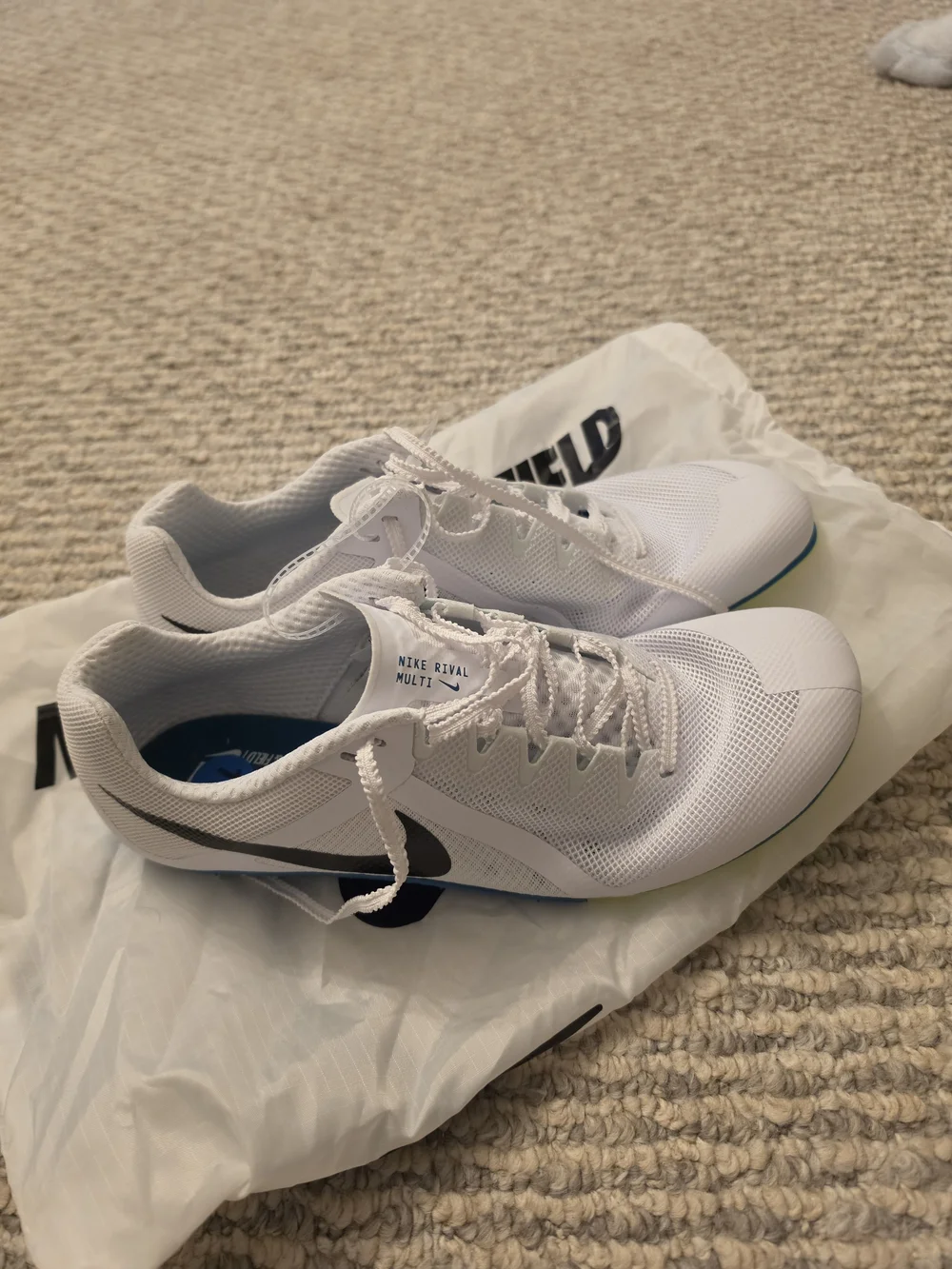 Nike Zoom Rival White Track Spike Shoes Size 10.5